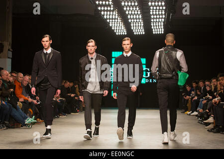 London, UK. 12 January 2015. The runway show of label Tiger of Sweden at London Collections: Men, the menswear fashion week in London. Photo: CatwalkFashion/Alamy Live News Stock Photo