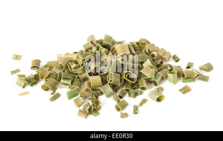 Dried chives chopped isolated on white background Stock Photo