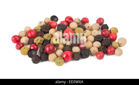 Colored Peppers Mix isolated on white background Stock Photo