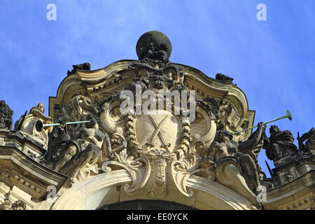 Deutschland, Sachsen, Dresden, Altstadt, Zwinger, Glockenspielpavillon, Detail Stock Photo