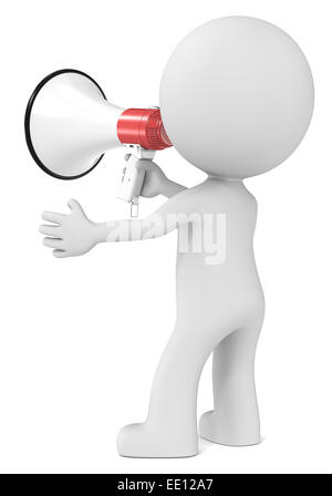 The dude 3D character holding Megaphone Stock Photo - Alamy