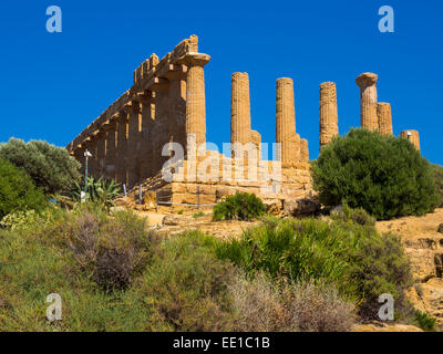 Temple of Hera or Temple of Juno, Tempio di Giunone or Temple D, Akragas, Valle dei Templi, Valley of the Temples Stock Photo