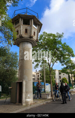 Original GDR border (Berlin Wall) watchtower, Erna-Berger-Strasse, Potsdamer Platz, Berlin, Germany, Europe Stock Photo