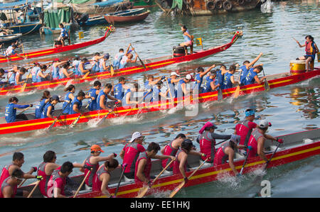Dragon boat race, Shau Kei Wan, Hong Kong Island, Hong Kong, China, Asia Stock Photo