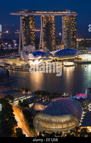 Marina Bay at night, Singapore, Southeast Asia, Asia Stock Photo