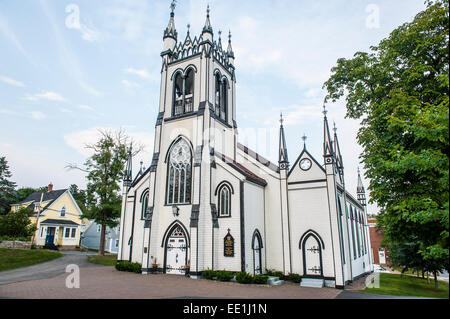 St. John's Anglican church in the old Town Lunenburg, UNESCO World Heritage Site, Nova Scotia, Canada, North America Stock Photo