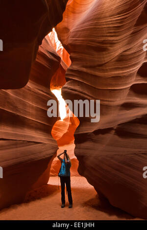 Upper Antelope Canyon, Tse' bighanilini, LeChee Chapter, Navajo Nation, Arizona, United States of America, North America Stock Photo