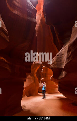 Upper Antelope Canyon, Tse' bighanilini, LeChee Chapter, Navajo Nation, Arizona, United States of America, North America Stock Photo