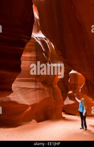 Upper Antelope Canyon, Tse' bighanilini, LeChee Chapter, Navajo Nation, Arizona, United States of America, North America Stock Photo