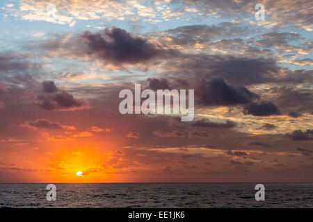 Sunrise near the island of Deserta Grande, Ilhas Desertas, Madeira, Portugal, Atlantic, Europe Stock Photo