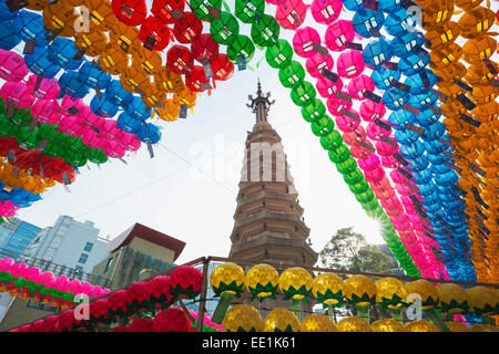 Lantern decorations for Festival of Lights, Jogyesa Buddhist Temple, Seoul, South Korea, Asia Stock Photo