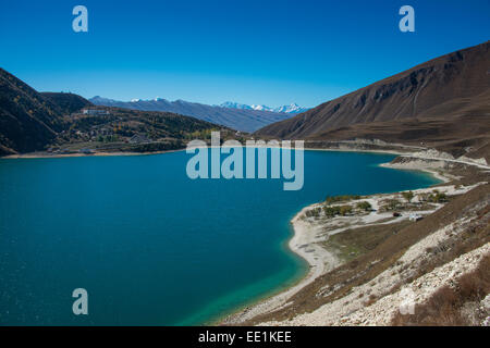 Lake Kezenoyam (Lake Goluboye) in Chechen Mountains, half in Chechnya and half in Dagestan, Caucasus, Russia, Europe Stock Photo