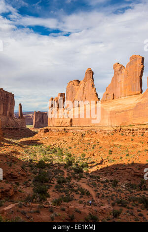 Stone wall of the Window section, Arches National Park, Utah, United States of America, North America Stock Photo