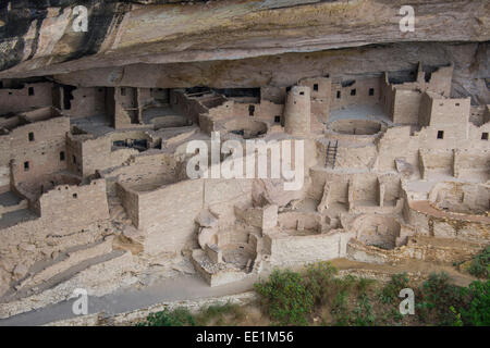 The Cliff Palace Indian dwelling, Mesa Verde National Park, UNESCO World Heritage Site, Colorado, United States of America Stock Photo