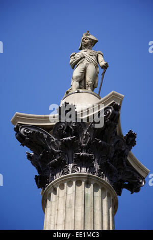 Nelson's Column in Trafalgar Square, London, England, United Kingdom, Europe Stock Photo