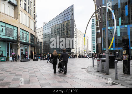 The Hayes shopping area in Cardiff City centre. Stock Photo