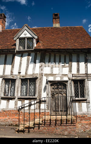 UK England, Suffolk, Lavenham, Barn Street, the Barn, medieval timber framed house Stock Photo