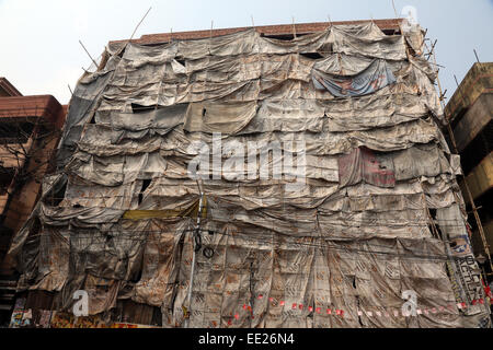 Building is being renovated in Kolkata, West Bengal, India on February 15, 2014. Stock Photo