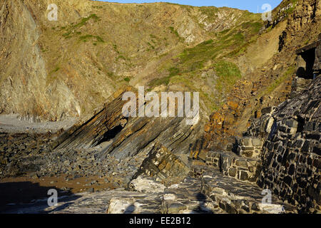 'Hartland Quay' Devon England UK 'united Kingdom' rock formations Stock Photo