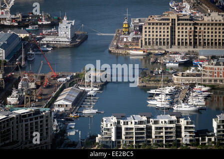 The V&A waterfront seen from Signal Hill, Cape Town, South Africa. Stock Photo