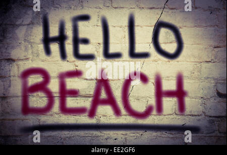 Hello Beach Concept Stock Photo