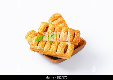 Sausage rolls topped with sesame seeds Stock Photo