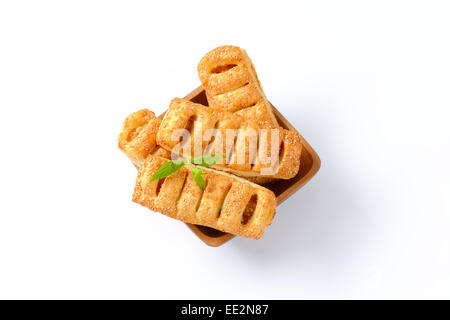 Sausage rolls topped with sesame seeds Stock Photo