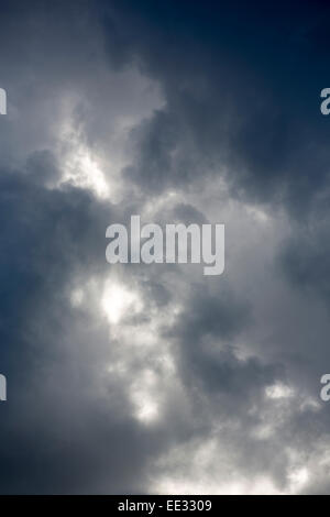 Stormy skies with black dark clouds Stock Photo