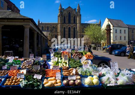 Outdoor market Hexham, Northumberland, England, UK. Stock Photo