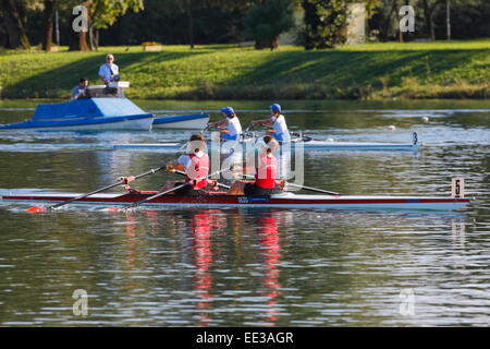 Zagreb, Jarun. Rowing race Stock Photo
