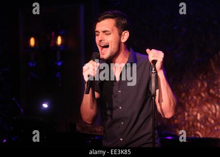 A preview of upcoming concerts held at the 54 Below nightclub at Studio 54.  Featuring: Wesley Taylor Where: New York, New York, United States When: 10 Jul 2014 Stock Photo