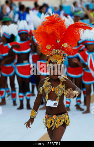 Rio de Janeiro, Brazil, 12th February 2010 - Samba school in his presentation at sambodromo in carnival 2010. Stock Photo