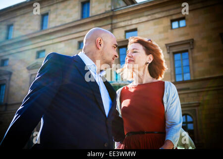 Senior couple falling in love, Munich, Bavaria, Germany Stock Photo