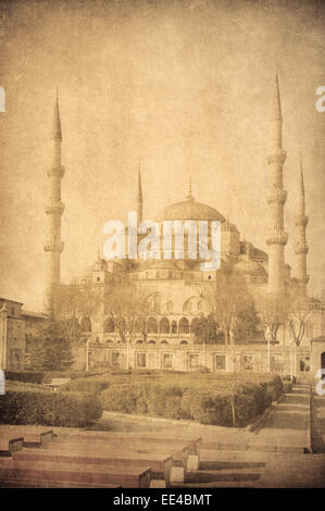 Vintage image of Blue Mosque, Istambul Stock Photo