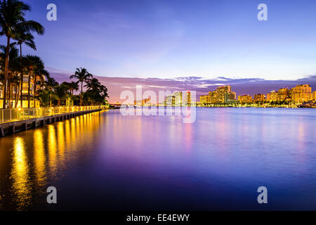 West Palm Beach, Florida cityscape on the Intracoastal Waterway. Stock Photo