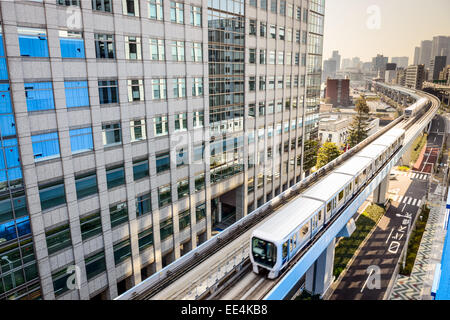 Yurikamome Monorail in Tokyo, Japan. Stock Photo