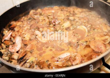 fish sauce in the pan Stock Photo