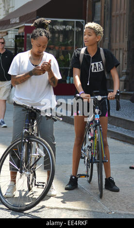 Willow Smith spotted riding her bike in New York  Featuring: Willow Smith Where: New York, New York, United States When: 11 Jul 2014 Stock Photo