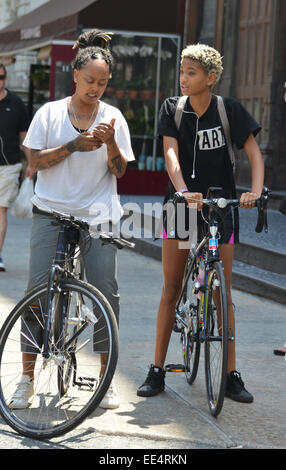 Willow Smith spotted riding her bike in New York  Featuring: Willow Smith Where: New York, New York, United States When: 11 Jul 2014 Stock Photo