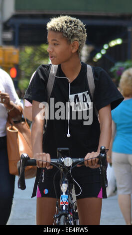 Willow Smith spotted riding her bike in New York  Featuring: Willow Smith Where: New York, New York, United States When: 11 Jul 2014 Stock Photo