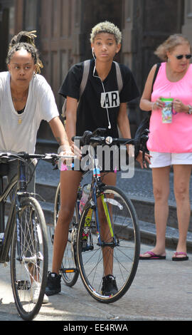 Willow Smith spotted riding her bike in New York  Featuring: Willow Smith Where: New York, New York, United States When: 11 Jul 2014 Stock Photo