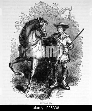 Christopher 'Kit' Carson, American Frontiersman and Guide, with Horse Stock Photo