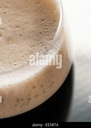 Top of Stout in a glass Stock Photo