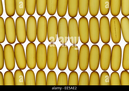 Fish oil gel pills laying on white background Stock Photo