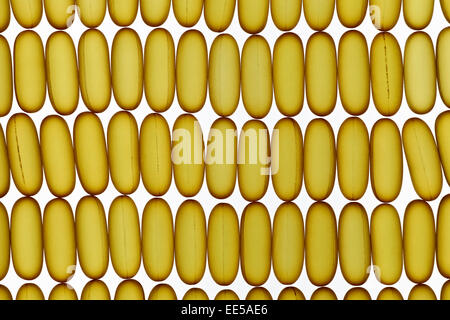 Fish oil gel pills laying on white background Stock Photo