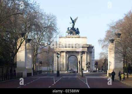 Wellington Arch and Statue of The Quadriga London England Stock Photo