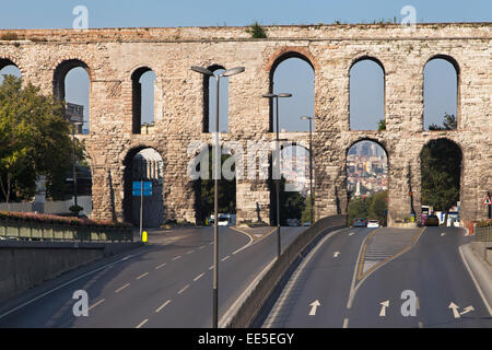 Valens Aqueduct in Istanbul, Turkey. Stock Photo