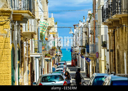 Italy Puglia Apulia Polignano a Mare An alley in the old town Stock Photo