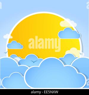 Good weather background. Blue sky with clouds Stock Vector