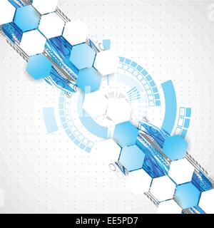 Abstract technological background with various technological elements ...